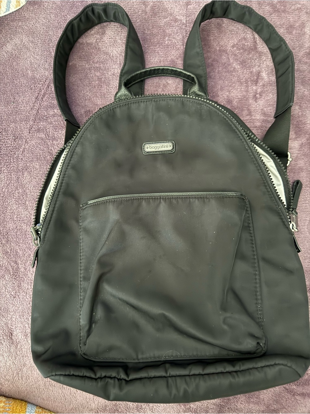 Baggallini Black Nylon Compact Everyday Backpack